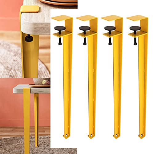 TMKDNNKG Verstellbare Tischbeine aus Metall für DIY-Couchtische, F-förmiges Design, mit Schutzpolster und Inbusschlüssel, 4er-Set Möbelbeine aus Eisen, einfache Installation, 40 cm, Gelb TMKDNNKG Verstellbare Tischbeine aus Metall für DIY-Couchtische, F-förmiges Design, mit Schutzpolster und Inbusschlüssel, 4er-Set Möbelbeine aus Eisen, einfache Installation, 40 cm, Gelb von TMKDNNKG