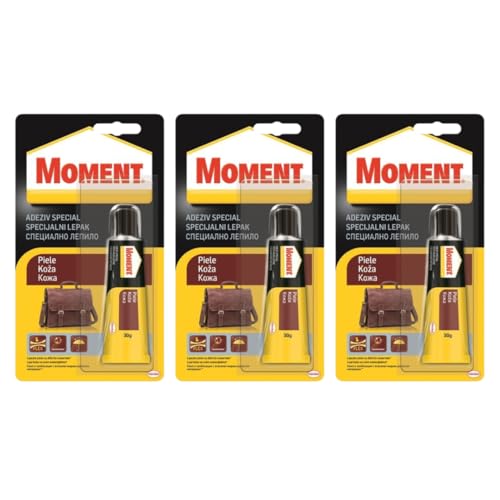 Moment Lederkleber 30g – Transparenter, elastischer & alterungsbeständiger Spezialkleber für Leder mit starker Anfangshaftung (3 x 30g) von TMPpro