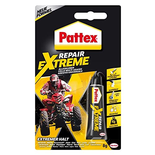 Pattex Extreme Repair Kleber 8g, all-purpose Klebe, wasserresistent, extra stark für innen und außen, witterungsbeständig, flexibel resistent, 1x 8g Tube von TMPpro