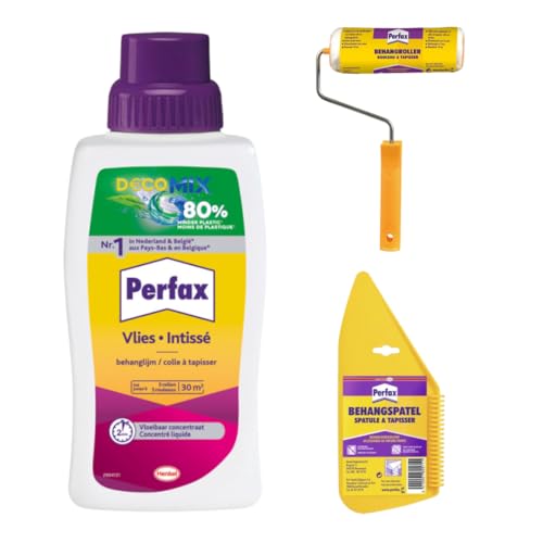 Tapeten Set für Vliestapeten – inkl. DecoMix Kleister, Tapezierspachtel & Roll-On Abroller – umweltfreundlich, einfach & präzise – für Vlies-, Papier- & Vinyltapeten (Tapezierset) von TMPpro
