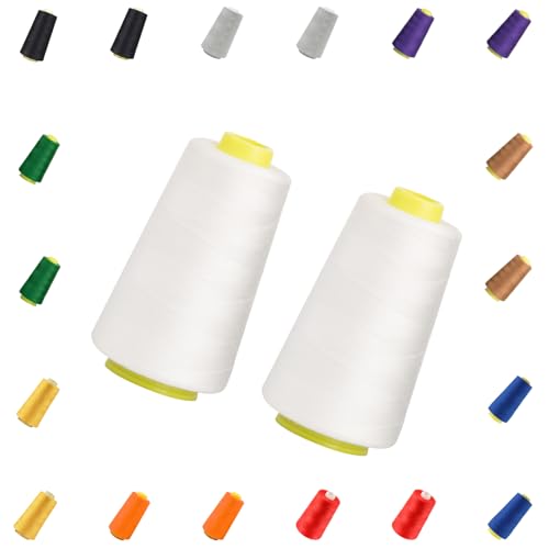 Nähgarn für Nähmaschine Weiß Nähgarn Polyester Sewing Machine Thread Nähmaschinen Vorhanden Fest und Nicht Leicht zu Brechen Reißfest 2 Stück 5484m Nähgarn für Nähmaschine Weiß Nähgarn Polyester Sewing Machine Thread Nähmaschinen Vorhanden Fest und Nicht Leicht zu Brechen Reißfest 2 Stück 5484m von TMRBBesty