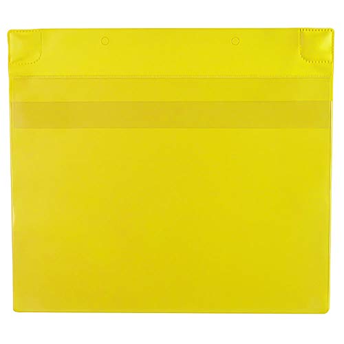 TMS PRO SHOP 50 Magnettaschen zur Dokumentaufbewahrung (DIN A4), gelb, quer, mit Schutzklappe, Art.-Nr. 170114 von TMS Pro Shop