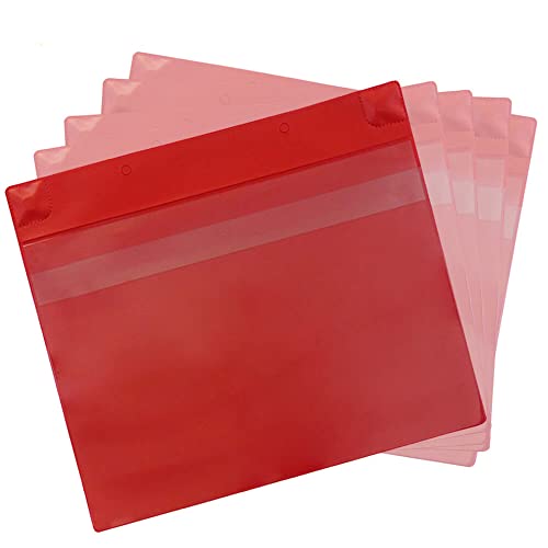 TMS PRO SHOP 50 Magnettaschen zur Dokumentaufbewahrung (DIN A4), rot, quer, mit Schutzklappe, Art.-Nr. 170113 von TMS Pro Shop