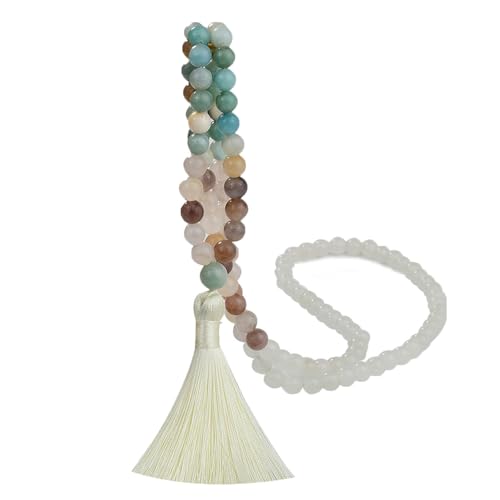 TMTGTS Halskette Quaste 1 Stück Mala Kette 108 Perlen Kette Böhmen Beads Kette Pullover Kette Buddhismus Kette Achat Schmuck Naturstein Schmuck Kette für Männer Damen Yoga Reiki Chakra Heilung(3#) TMTGTS Halskette Quaste 1 Stück Mala Kette 108 Perlen Kette Böhmen Beads Kette Pullover Kette Buddhismus Kette Achat Schmuck Naturstein Schmuck Kette für Männer Damen Yoga Reiki Chakra Heilung(3#) von TMTGTS
