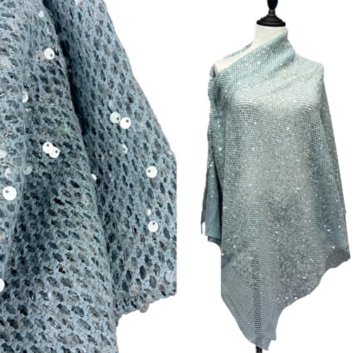 TMTGTS Pailletten Stoff 125cm*4 Yards Netzstoff paillettenstoff mesh Stoffe Glitzerstoff glänzende Dekostoff karnevalsstoffe Netzgewebe fischnetz Sequenzstoff zum Nähen Abendkleid Taschen Röcke von TMTGTS