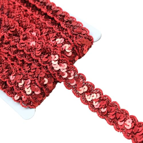TMTGTS Paillettenband 2cm*10Yards Pailletten bordüre Glitzer Band Glitzerband Ribbon Paillette Trim Glitzerborte Dekoband Zierband Paillettenbesatz für Bastelprojekt Haarspangen Kleidung Weihnachten von TMTGTS