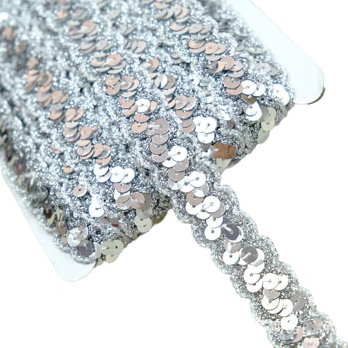 TMTGTS Paillettenband 2cm*20Yards Pailletten bordüre Glitzer Band Glitzerband Ribbon Paillette Trim Glitzerborte Dekoband Zierband Paillettenbesatz für Bastelprojekt Haarspangen Kleidung Weihnachten von TMTGTS