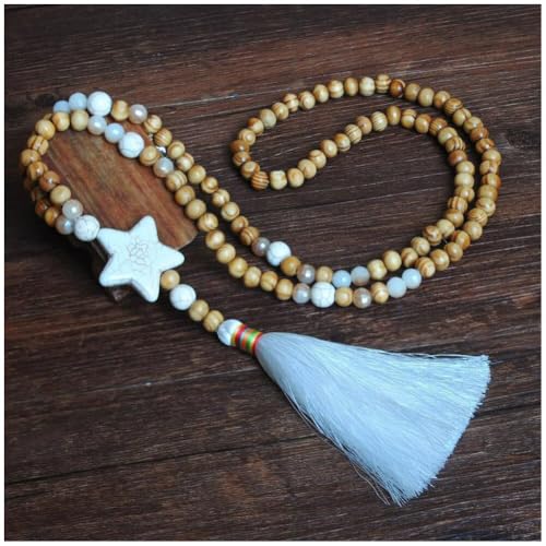 TMTGTS Perlenkette Lange Halskette mit Quasten Holz wulst Pullover Kette Bead Halsschmuck quaste Holzperlen halsketten halsschmuck Böhmische Hals Schmuck für Frauen Damen Mädchen Partei Party von TMTGTS