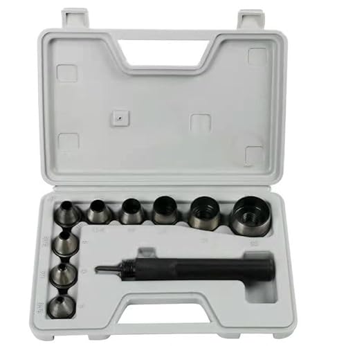 Robustes Lochstanzer-Set und Lederstanzwerkzeug-Set, 9-teilig, großes Lochstanzer-Set, professioneller Dichtungsmacher für Leder, Gummi, Kunststoff, Kupfer – Hartstahl mit Aufbewahrungskoffer Robustes Lochstanzer-Set und Lederstanzwerkzeug-Set, 9-teilig, großes Lochstanzer-Set, professioneller Dichtungsmacher für Leder, Gummi, Kunststoff, Kupfer – Hartstahl mit Aufbewahrungskoffer von TMZDCJK