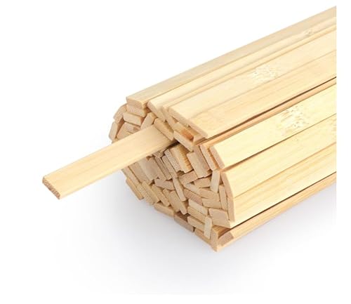 70 Stück Bambusstäbchen 3mm x 9mm, 30cm Lang Holzstäbchen zum Basteln Flache Holzleiste Bambusstreifen Bambusstäbe Holzstäbe Natürliches Bastelholz für DIY-Projekte, Modellbau, Handwerk & Dekoration von TMZELOA