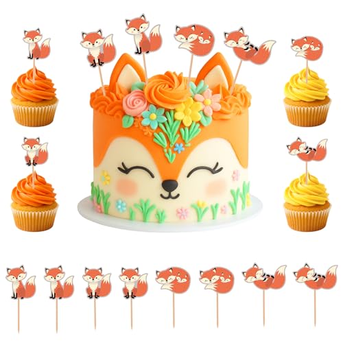 TMZELOA Fuchs Cupcake Topper, 24 Stück Tortendeko Füchse Deko Geburtstag Kuchendekoration für Kinder Geburtstag Wild One Geburtsta Deko Waldtiere Geburtsta Deko für Tortendeko Kindergeburtstag TMZELOA Fuchs Cupcake Topper, 24 Stück Tortendeko Füchse Deko Geburtstag Kuchendekoration für Kinder Geburtstag Wild One Geburtsta Deko Waldtiere Geburtsta Deko für Tortendeko Kindergeburtstag von TMZELOA
