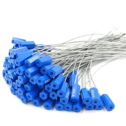 500 Stück Stahlkabelplombe, Sicherheitssiegel for den Versand aus Metall, Sicherheitsetiketten.(Blue,50 PCS) von TNBCCXN