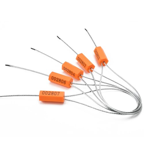 500 Stück Stahlkabelplombe, Sicherheitssiegel for den Versand aus Metall, Sicherheitsetiketten.(Orange,1000 PCS) von TNBCCXN