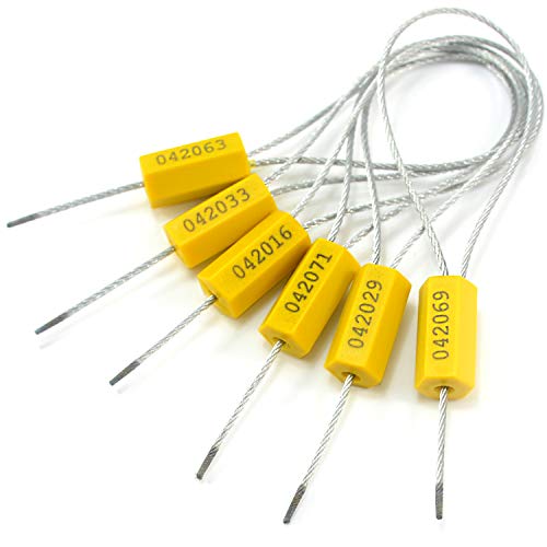 500 Stück Stahlkabelplombe, Sicherheitssiegel for den Versand aus Metall, Sicherheitsetiketten.(Yellow,1000 PCS) von TNBCCXN