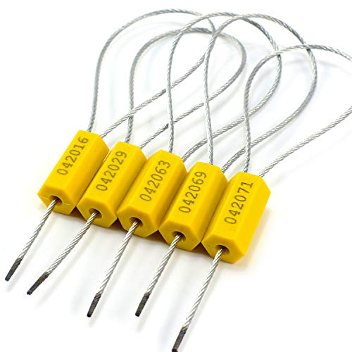 500 Stück Stahlkabelplombe, Sicherheitssiegel for den Versand aus Metall, Sicherheitsetiketten.(Yellow,50 PCS) von TNBCCXN