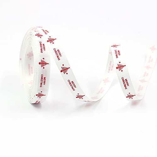 Band. 0,4″ Weihnachts-Geschenkband mit Muster Schneeflocken Weihnachtsbaum Frohe(G,5yard) von TNBCCXN