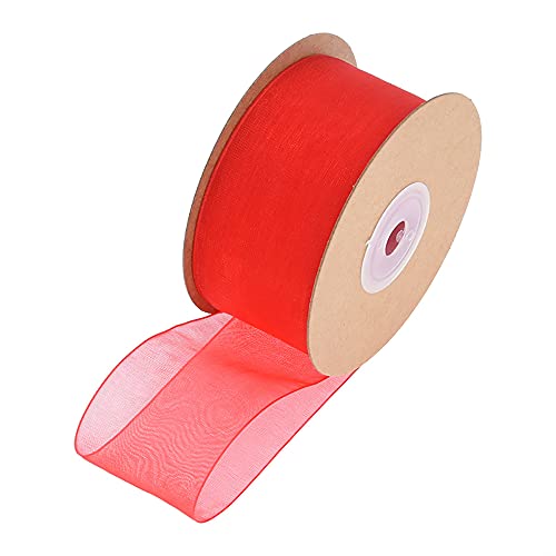 Band. Transparentes Chiffonband, Organza-Satin, transparentes Weihnachtsband mit Draht, for Verpacken(F,10mm(50yard)) von TNBCCXN