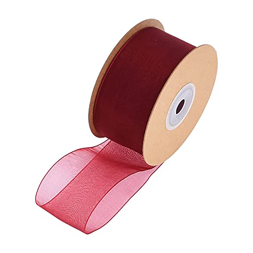 Band. Transparentes Chiffonband, Organza-Satin, transparentes Weihnachtsband mit Draht, for Verpacken(N,38mm(25yard)) von TNBCCXN