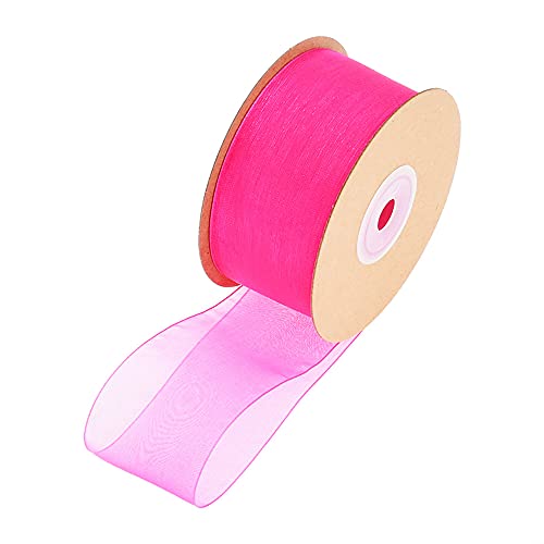 Band. Transparentes Chiffonband, Organza-Satin, transparentes Weihnachtsband mit Draht, for Verpacken(P,25mm(25yard)) von TNBCCXN