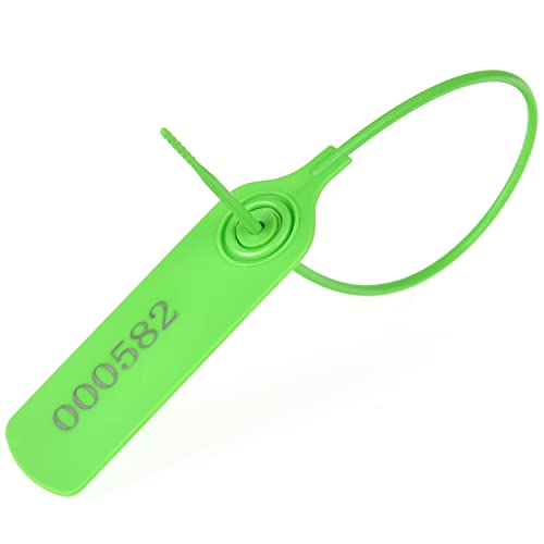 Große Kunststoffanhänger, Siegel, Siegel, Etiketten, selbstsichernde Einweganhänger for Gepäck, Versand, Verpackung, Logistik, Kleidung, Feuerlöscher(Green,100pcs) von TNBCCXN