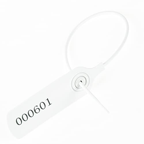 Große Kunststoffanhänger, Siegel, Siegel, Etiketten, selbstsichernde Einweganhänger for Gepäck, Versand, Verpackung, Logistik, Kleidung, Feuerlöscher(White,100pcs) von TNBCCXN