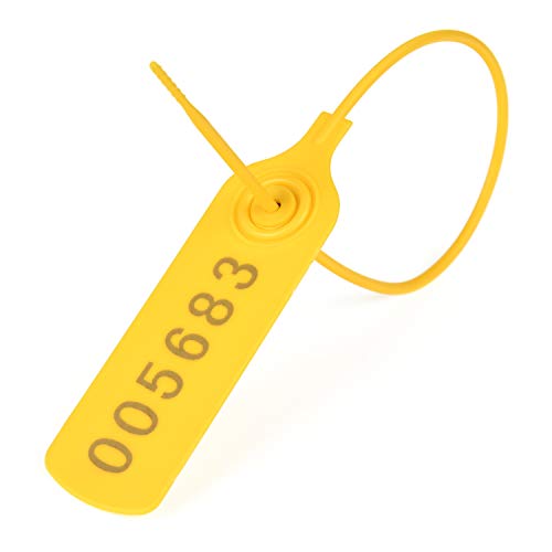 Große Kunststoffanhänger, Siegel, Siegel, Etiketten, selbstsichernde Einweganhänger for Gepäck, Versand, Verpackung, Logistik, Kleidung, Feuerlöscher(Yellow,1000pcs) von TNBCCXN