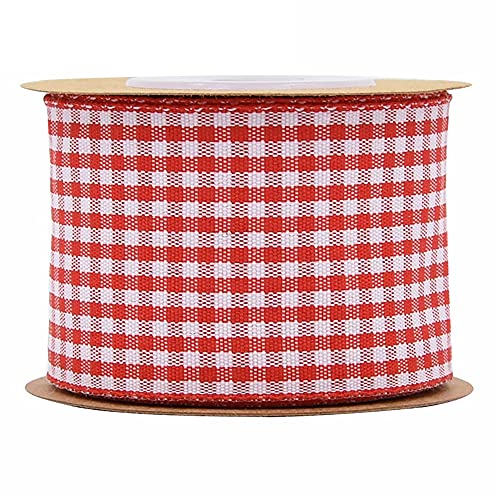 Schwarz-weißes Gingham-Band, 100% Polyester, gewebter Rand, 5 m, kariertes Band(6mm) von TNBCCXN