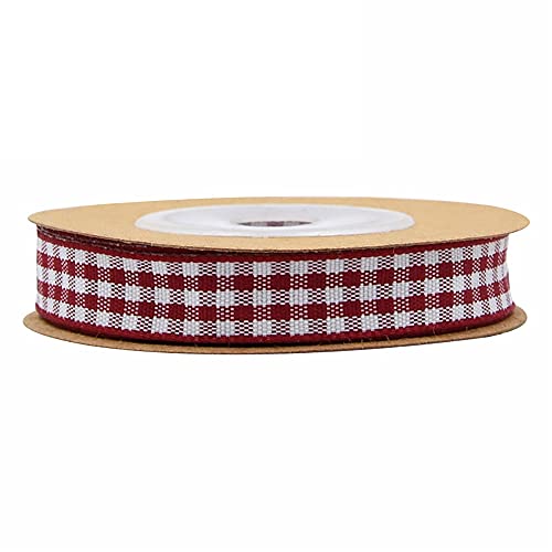 Schwarz-weißes Gingham-Band, 100% Polyester, gewebter Rand, 5 m, kariertes Band, kariert(A,10mm) von TNBCCXN