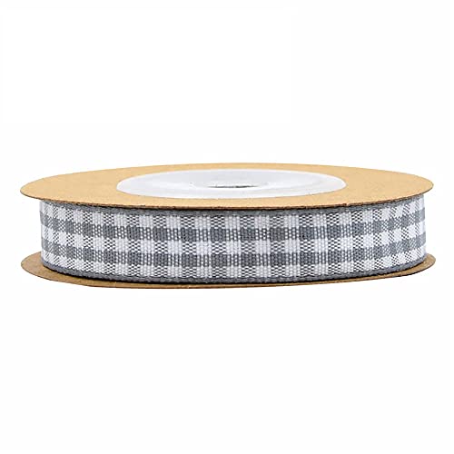 Schwarz-weißes Gingham-Band, 100% Polyester, gewebter Rand, 5 m, kariertes Band, kariert(E,10mm) von TNBCCXN