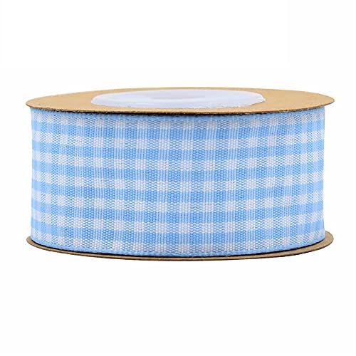 Schwarz-weißes Gingham-Band, 100% Polyester, gewebter Rand, 5 m, kariertes Band, kariert(G,38mm) von TNBCCXN