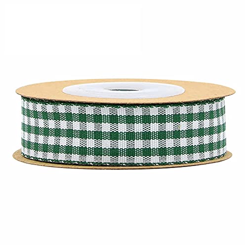 Schwarz-weißes Gingham-Band, 100% Polyester, gewebter Rand, 5 m, kariertes Band, kariert(H,15mm) von TNBCCXN