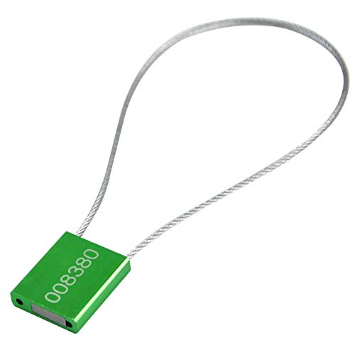 Siegel, nummerierte Schilder 100 Stück, Stahlkabelplomben, Metall-Hochsicherheitsplomben, Manipulationssichere Pull-Tite, Stahl(Green,200 PCS) von TNBCCXN