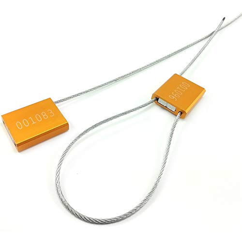 Siegel, nummerierte Schilder 100 Stück, Stahlkabelplomben, Metall-Hochsicherheitsplomben, Manipulationssichere Pull-Tite, Stahl(Yellow,100 PCS) von TNBCCXN