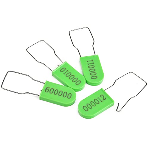 Siegel, nummerierte Schilder 100 Stück Kunststoff-Vorhängeschloss, Sicherheitssiegel, Metalldraht-Vorhängeschlösser, Stromzähler-Siegel(Green,50 PCS) von TNBCCXN
