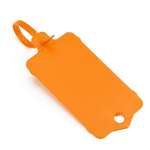 Siegel, nummerierte Schilder 100 Stück Kunststoffanhänger – wiederverwendbare Hängebänder, beschreibbar und wasserdicht(Orange) von TNBCCXN