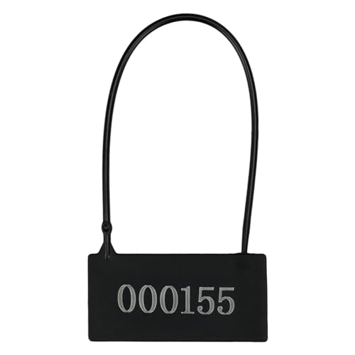 Siegel, nummerierte Schilder 100 Stück nummerierte Sicherheitsvorhängeschlosssiegel aus Kunststoff, manipulationssicher, for Einmalgebrauch.(Black) von TNBCCXN