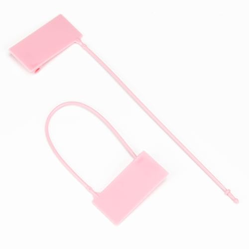 Siegel, nummerierte Schilder 100 Stück nummerierte Sicherheitsvorhängeschlosssiegel aus Kunststoff, manipulationssicher, for Einmalgebrauch.(Pink) von TNBCCXN