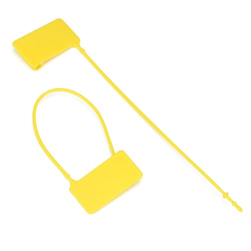 Siegel, nummerierte Schilder 100 Stück nummerierte Sicherheitsvorhängeschlosssiegel aus Kunststoff, manipulationssicher, for Einmalgebrauch.(Yellow) von TNBCCXN