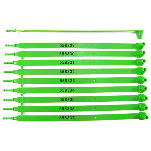 Siegel, nummerierte Schilder 1000 Kunststoff-LKW-Türdichtung, manipulationssicher, Tite-Lock-Sicherheitsetiketten, Sicherheitsschlösser(Green,100 PCS) von TNBCCXN