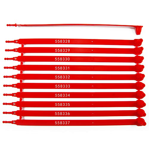 Siegel, nummerierte Schilder 1000 Kunststoff-LKW-Türdichtung, manipulationssicher, Tite-Lock-Sicherheitsetiketten, Sicherheitsschlösser(Red,1000 PCS) von TNBCCXN