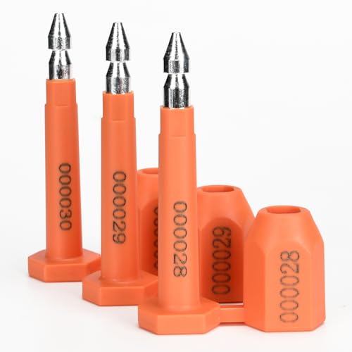 Siegel, nummerierte Schilder 100PCS Lange Bolzen Hohe Sicherheit Versand Container Dichtungen mit(Orange,100PCS) von TNBCCXN