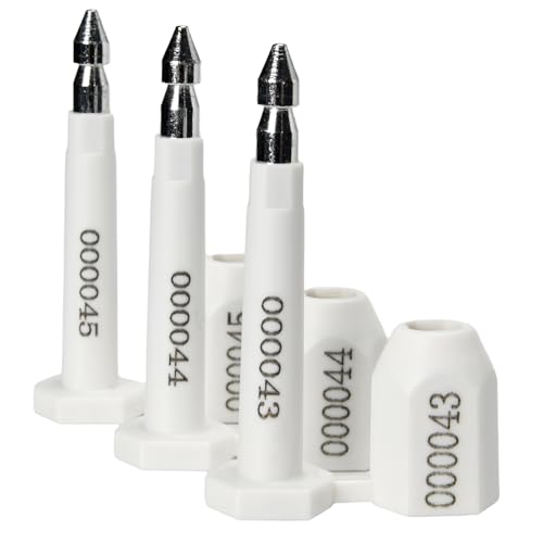 Siegel, nummerierte Schilder 100PCS Lange Bolzen Hohe Sicherheit Versand Container Dichtungen mit(White,20PCS) von TNBCCXN