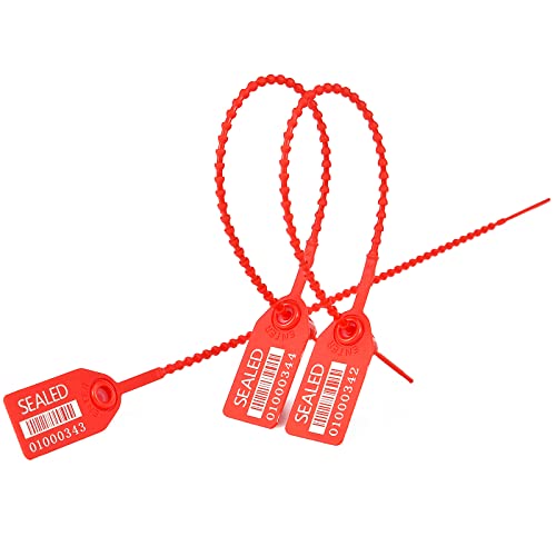 Siegel, nummerierte Schilder 500 nummerierte Sicherheitsetiketten mit Manipulationssiegeln, Etiketten aus Kunststoff for Feuerlöscher(Red) von TNBCCXN
