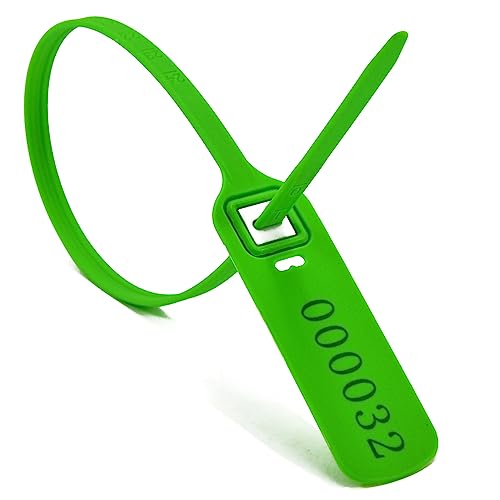 Siegel, nummerierte Schilder Hochleistungs-Sicherheitssiegel aus Kunststoff – Durchziehsiegel mit selbstverriegelnder Manipulationssicherheit(Green,1000 PCS) von TNBCCXN