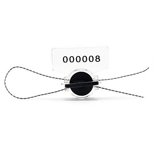Siegel, nummerierte Schilder Manipulationssichere, verdrehsichere Roto-Sicherheitszähler-Siegel, elektrisches Hochsicherheits-Vorhängeschloss(Black,1000PCS) von TNBCCXN