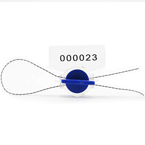 Siegel, nummerierte Schilder Manipulationssichere, verdrehsichere Roto-Sicherheitszähler-Siegel, elektrisches Hochsicherheits-Vorhängeschloss(Blue,100PCS) von TNBCCXN