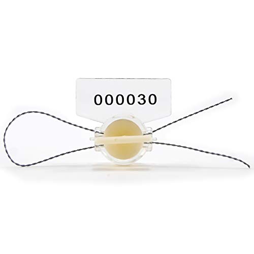 Siegel, nummerierte Schilder Manipulationssichere, verdrehsichere Roto-Sicherheitszähler-Siegel, elektrisches Hochsicherheits-Vorhängeschloss(White,500PCS) von TNBCCXN
