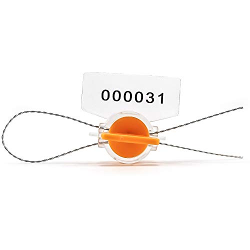 Siegel, nummerierte Schilder Manipulationssichere, verdrehsichere Roto-Sicherheitszähler-Siegel, elektrisches Hochsicherheits-Vorhängeschloss(Yellow,100PCS) von TNBCCXN