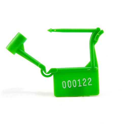 Siegel, nummerierte Schilder Manipulationssichere Sicherheitsvorhängeschloss-Siegel aus Kunststoff, Sicherheits-Selbstsiegel for Gepäck(Green,500 PCS) von TNBCCXN
