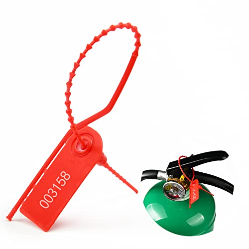Siegel, nummerierte Schilder Manipulationssiegel aus Kunststoff, Sicherheitssiegel for Festziehen, Etiketten, Siegelbänder for Feuer(Red,100 PCS) von TNBCCXN